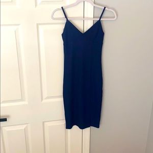 Forever 21 navy blue bodycon dress with a slit